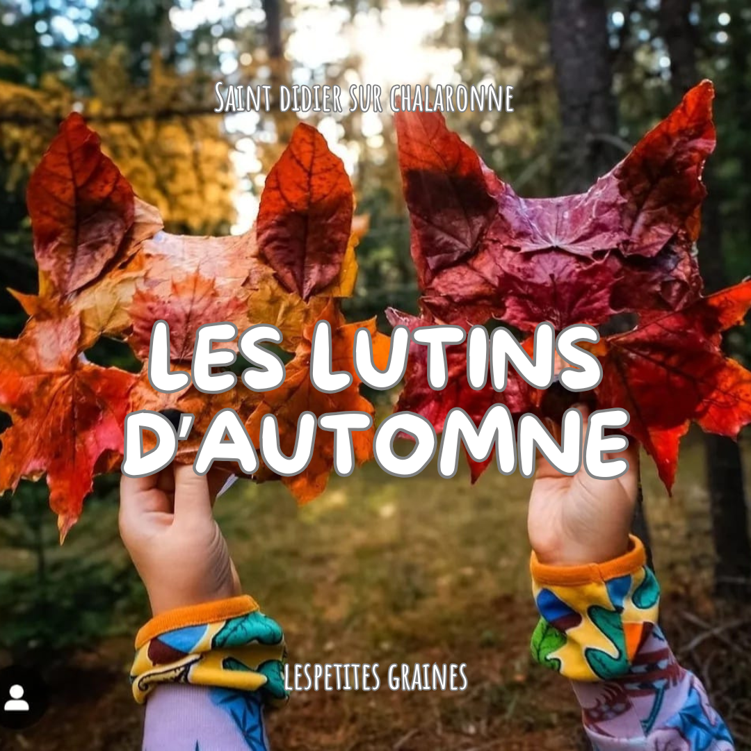 photo avec 2 masques pour enfant fait à partir de feuille d'automne